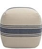 Creative Co Op Striped Square Cotton Canvas Pouf - Image 2