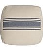 Creative Co Op Striped Square Cotton Canvas Pouf - Image 3