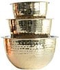 Creative Co Op Transitional Hammered Stainless Steel Bowls, Set of 3, Color:Gold - Image 1