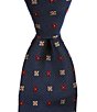 Cremieux Big & Tall Bennett Flower/Medallion Pattern 3 1/8#double; Silk Tie, Color:Navy - Image 1