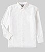 Color:Lucent White - Image 1 - Big & Tall Blue Label Classic Fit Solid Oxford Long Sleeve Woven Shirt