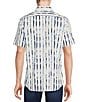 Color:White - Image 2 - Big & Tall Geometic Vertical Print Short Sleeve Shirt
