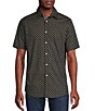 Color:Black - Image 1 - Big & Tall Geometric Printed Stretch Short Sleeve Woven Shirt