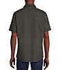 Color:Black - Image 2 - Big & Tall Geometric Printed Stretch Short Sleeve Woven Shirt