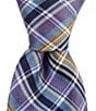 Color:Purple - Image 1 - Big & Tall Plaid 3 1/4#double; Woven Silk Tie