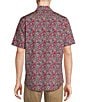 Color:Blue/Red Multi - Image 2 - Big & Tall Retro Paisley Printed Stretch Short Sleeve Woven Shirt