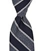 Cremieux Big & Tall Thick Woven Stripe Narrow Wool Blend Tie - Image 1