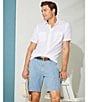 Color:Blue - Image 5 - Blue Label Block Island Collection Chambray Denim Madison Classic Fit 9#double; Inseam Shorts