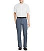 Color:Blue - Image 3 - Blue Label Block Island Collection Flat Front Chambray Pants