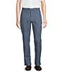 Color:Blue - Image 1 - Blue Label Block Island Collection Flat Front Chambray Pants