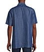 Color:Indigo - Image 2 - Blue Label Block Island Collection Indigo Short Sleeve Woven Shirt