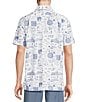 Color:Lucent White - Image 2 - Blue Label Block Island Collection Island Map Print Short Sleeve Woven Shirt