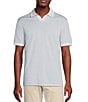 Color:Blue Bell - Image 1 - Blue Label Camargue Collection Jacquard Short Sleeve Johnny Collar Polo Shirt