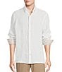 Cremieux Blue Label Cape Town Collection Solid Long Sleeve Woven Linen Shirt, Color:White - Image 1