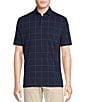 Color:Peacoat Blue - Image 1 - Blue Label Check Print Regular Fit Short Sleeve Jersey Polo Shirt
