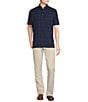 Color:Peacoat Blue - Image 3 - Blue Label Check Print Regular Fit Short Sleeve Jersey Polo Shirt