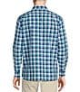 Color:Teal - Image 2 - Blue Label Checked Pattern Poplin Long Sleeve Woven Shirt