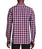 Color:Berry - Image 2 - Blue Label Checked Pattern Poplin Long Sleeve Woven Shirt