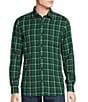 Color:Evergreen - Image 1 - Blue Label Classic Fit Plaid Reversible Double-Faced Long Sleeve Woven Shirt