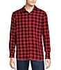 Color:Red - Image 1 - Blue Label Classic Fit Plaid Reversible Double-Faced Long Sleeve Woven Shirt