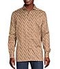 Color:Cream - Image 1 - Blue Label Classic Fit Regal Print Cotton-Twill Long-Sleeve Woven Shirt