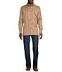 Color:Cream - Image 3 - Blue Label Classic Fit Regal Print Cotton-Twill Long-Sleeve Woven Shirt