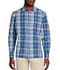Color:Chambray Blue - Image 1 - Blue Label Color Washed Plaid Poplin Long Sleeve Woven Shirt