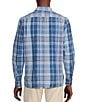 Color:Chambray Blue - Image 2 - Blue Label Color Washed Plaid Poplin Long Sleeve Woven Shirt