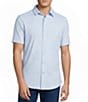 Cremieux Blue Label Dotted Coat Front Knit Short Sleeve Shirt - Image 1