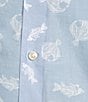 Color:Chambray Blue - Image 4 - Blue Label Fish Print Poplin Long Sleeve Woven Shirt