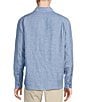 Color:Blue - Image 2 - Blue Label French Linen Collection Long Sleeve Woven Shirt