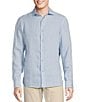 Color:Light Blue - Image 1 - Blue Label French Linen Collection Long Sleeve Woven Shirt