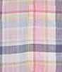 Color:Light Pink - Image 4 - Blue Label French Linen Collection Plaid Short Sleeve Woven Shirt