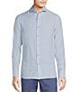 Color:Light Blue - Image 1 - Blue Label French Linen Collection Slim Fit Long Sleeve Woven Shirt