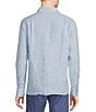 Color:Light Blue - Image 2 - Blue Label French Linen Collection Slim Fit Long Sleeve Woven Shirt