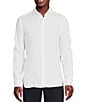 Color:Lucent White - Image 1 - Blue Label French Linen Collection Slim Fit Long Sleeve Woven Shirt