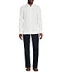 Color:Lucent White - Image 3 - Blue Label French Linen Collection Slim Fit Long Sleeve Woven Shirt