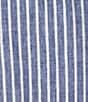 Color:Peacoat Blue - Image 4 - Blue Label French Linen Collection Striped Long Sleeve Woven Shirt