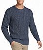 Cremieux Blue Label Garment Dyed Cable Crew Sweater - Image 1