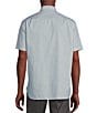 Color:Blue - Image 2 - Blue Label Geo Print Cotton-Slub Short Sleeve Woven Shirt