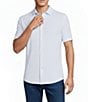 Cremieux Blue Label Geometric Button Front Knit Short Sleeve Shirt - Image 5