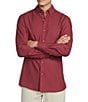 Cremieux Blue Label Heather Twill Solid Long Sleeve Woven Shirt, Color:Cabernet - Image 1
