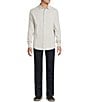 Cremieux Blue Label Interlock Coat Front Long Sleeve Striped Knit Shirt - Image 3