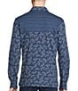 Color:Navy - Image 2 - Blue Label Kyoto Collection Color Block Print Long Sleeve Jersey Polo Shirt