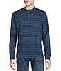 Color:Ensign Blue - Image 1 - Blue Label Kyoto Collection Indigo Jacquard Striped Long Sleeve Henley Shirt