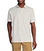 Color:Lucent White - Image 1 - Blue Label Lightweight Jacquard Leaf Print Short Sleeve Polo Shirt