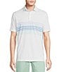 Color:Lucent White - Image 1 - Blue Label Lightweight Pique Jersey Multi Chest Stripe Short Sleeve Polo Shirt
