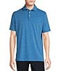 Color:Blue - Image 1 - Blue Label Lightweight Pique Printed Short Sleeve Polo Shirt