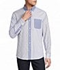 Cremieux Blue Label Long Sleeve Button Down Collar Patchwork Woven Shirt - Image 1