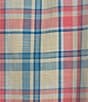Color:Vintage Berry - Image 4 - Blue Label Medium Plaid Chambray Cotton Short Sleeve Woven Shirt